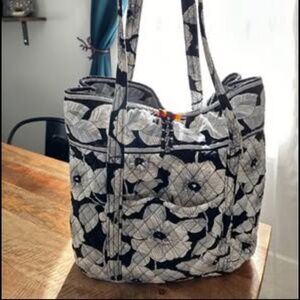 Vera Bradley - Light Blue, Black, & White floral Tote (large)